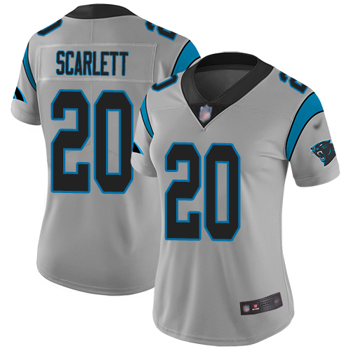 Carolina Panthers Limited Silver Women Jordan Scarlett Jersey NFL Football #20 Inverted Legend->carolina panthers->NFL Jersey